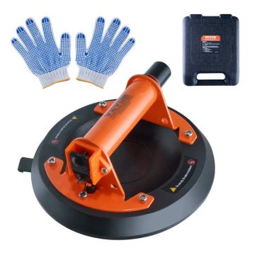 Industrial glass vacuum suction cup, 20.3 cm, ABS handle, carrying case