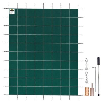 Green mesh pool cover for 16x30 feet rectangle
