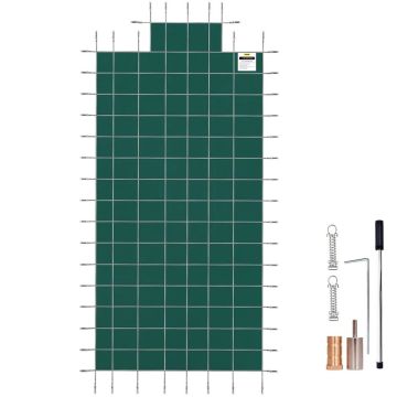 Zielona zimowa siatka na basen o wymiarach 20x40 stóp
