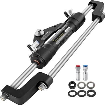 Hydraulic steering cylinder for 300 HP marine outboard motors