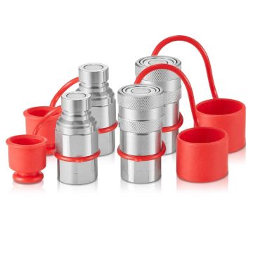 1/2 inch flat face hydraulic quick connect fitting, NPT, ISO16028