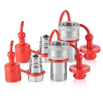 Złączki hydrauliczne stożkowe NPT o średnicy 1/2 cala (1,3 cm) z 4 nasadkami ochronnymi