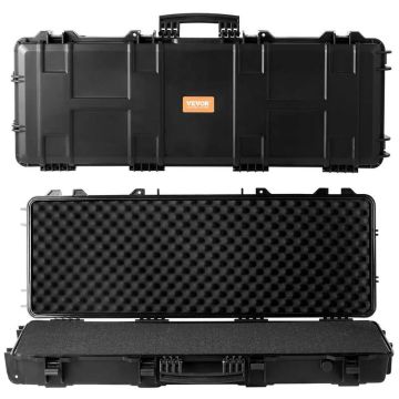 42" Hard Gun Case with Wheels, IP67 Waterproof and Shockproof, for Two Shotguns or Smoothbore Guns
