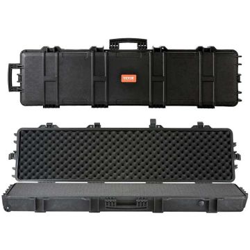 Tough 50-inch rifle case with wheels, IP67 resistant, two guns