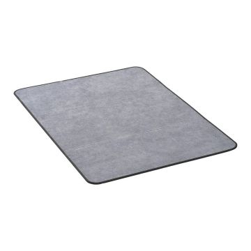 Mata pod krzesło na podłogę 915x1225 mm, szara, antypoślizgowa, welurowa