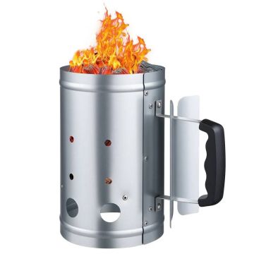 Charcoal chimney lighter, 1.8 kg, steel, silver