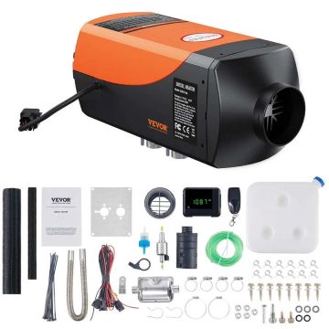 Diesel air heater 12 V 5 kW with LCD display and remote control for cars