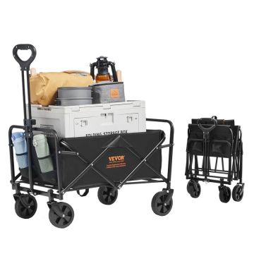 Foldable sports trolley 0.057 m³, 12.7 cm wheels, 99.8 kg load capacity, with drink holders