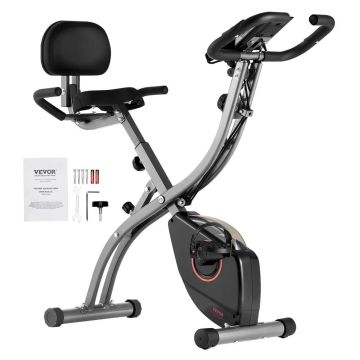 Folding upright stationary bike with LCD monitor