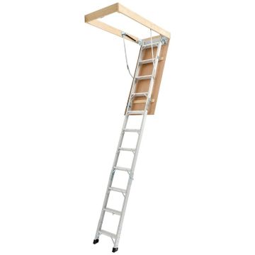 Aluminum universal folding attic ladder, 170 kg, height adjustable