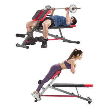 Multifunctional weight bench and Roman chair trainer, adjustable up to 660 pounds