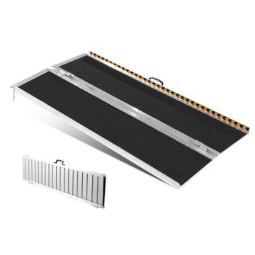 Foldable portable aluminum wheelchair ramp, 183 cm, 363 kg