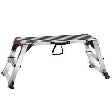 Foldable aluminum work platform, 299 kg load capacity, with non-slip feet