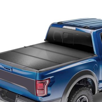 Three-piece ford F-150 2015–2024 truck bed cover, black, styleside 5.5'