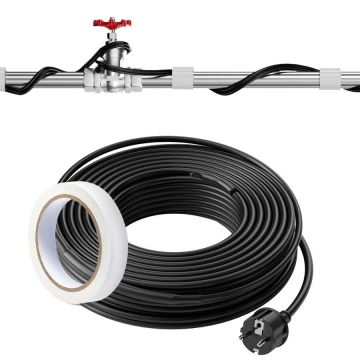 Self-regulating pipe heating cable 36.6 m with thermostat