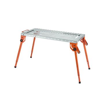 Stół spawalniczy ze stali węglowej, składany, 111x53 cm, udźwig 227 kg, regulowana wysokość