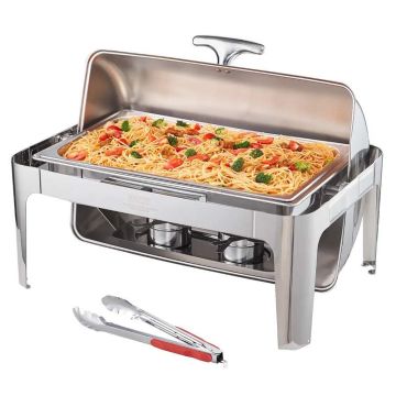 Stainless steel 8 L stew pot with pan and lid, rectangular food warmer