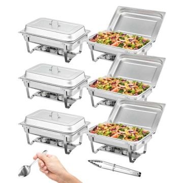Stainless steel grinding bowl set, 7.6 L, 6 pcs., with stand and lid, for 8+ persons