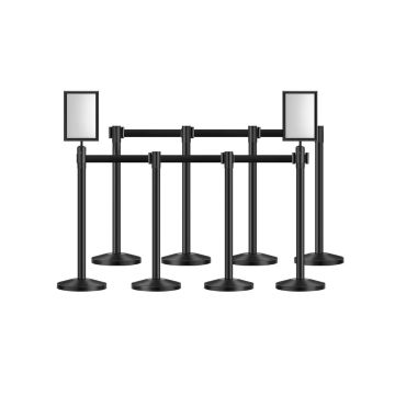 Carbon steel posts with straps and sign holders, 8 pcs.