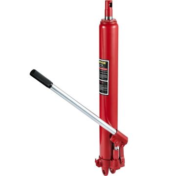 Hydraulic long piston jack 8 t, red, manual lift