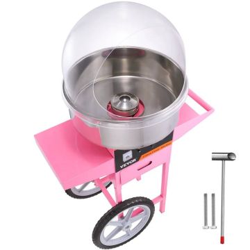 Commercial cotton candy maker with trolley, 1000 W