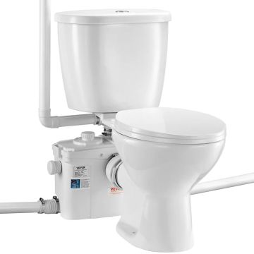 System toaletowy z funkcją kruszenia 800 W, wyjście tylne, podwójne spłukiwanie