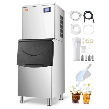 Commercial Ice Maker 450LBS with 250LBS Storage Bin
