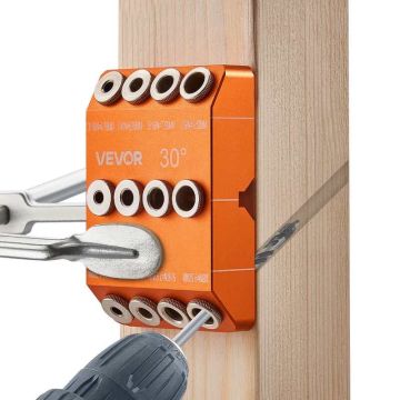 Portable aluminum alloy drill guide for 30/45/90° angles (4 sizes)
