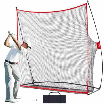 Siatka do treningu golfowego 7,8x7 stóp, przenośna rama z włókna szklanego