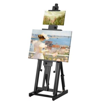 Studio H-shaped beech wood easel for paintings up to 77 inches