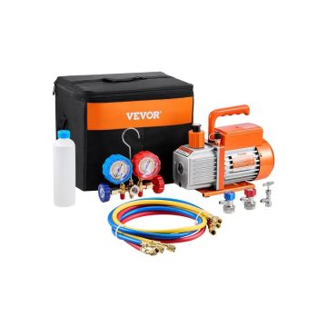 Vacuum pump and gauge for air conditioning, 217 l/min, rotary