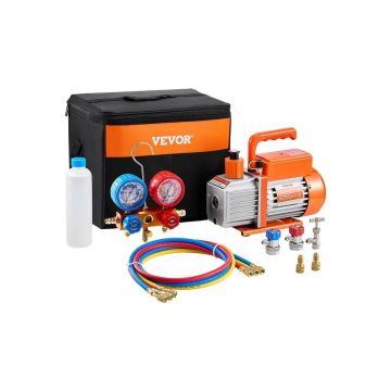 Vacuum pump and gauge for air conditioning, rotary, 217 l/min, HVAC