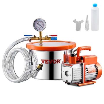 5.7 L stainless steel vacuum chamber and 100 l/min pump set