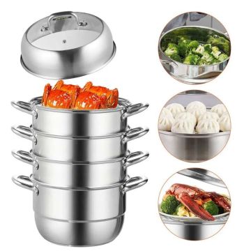 Stainless steel dumpling steamer, 30 cm