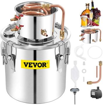 Alcohol distillation apparatus 50 L stainless steel with condenser