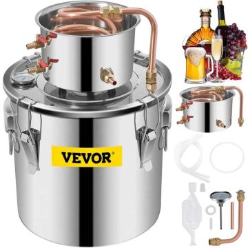 Moonshine distiller 21 L, stainless steel, with thermometer, for home brewing