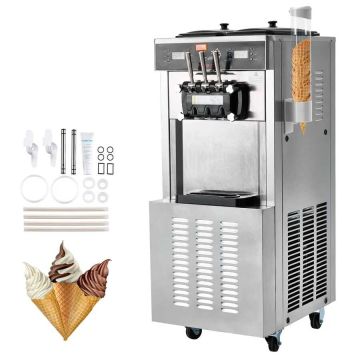 Commercial ice cream machine 3 flavors, 34–44 l/hr, 1850 W, stainless steel