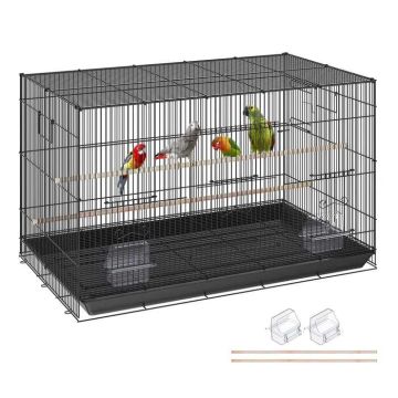 30 inch metal bird cage with stand and tray, for large and small parrots