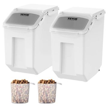 Ingredient storage boxes with dosing and measuring cups, 2 x 15 L, 2 pcs., PP material
