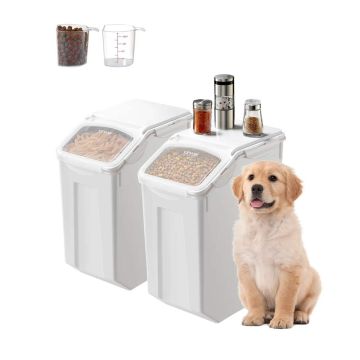 Rice and dog food storage containers with wheels, 20 L, 2 pcs.