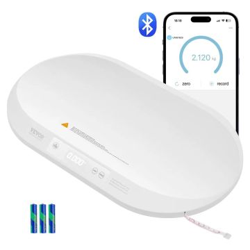 Inteligentna cyfrowa waga dla niemowląt z Bluetooth i miarką, udźwig 88 funtów