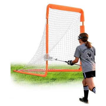 Bramka do lacrosse dla dzieci 4'x4' z żelazną ramą i koszem, pomarańczowa