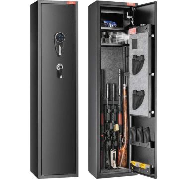 5-gun gun safe with digital keypad and removable shelf