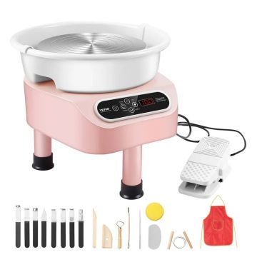 Electric Ceramic Forming Wheel, 10 inches, 350 W, pink