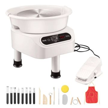 Ceramic pottery wheel with pedal, 27.9 cm, 450 W, white