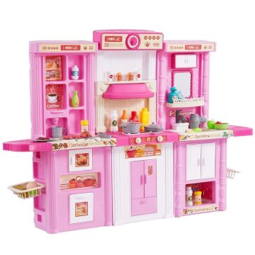 Children's play kitchen set, 74 pieces, pink, 3-8 years.