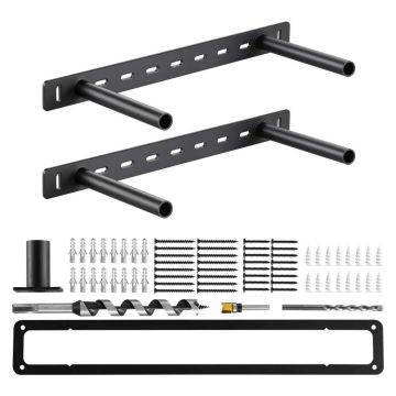 Floating shelf brackets, 2 pcs., sturdy, 68 kg, wall-mounted, invisible