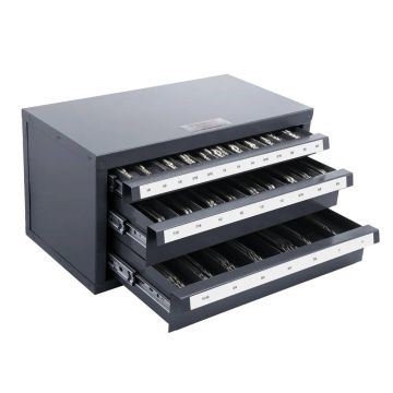 Steel end mill dispenser cabinet 29 compartments, 1/8"–1"