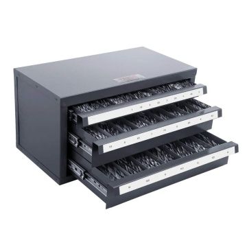 Steel drill bit dispenser cabinet 1-13 mm, 3 drawers