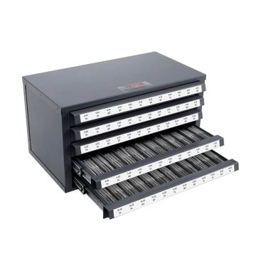Faucet dispenser cabinet, 5 drawers, steel, 60 compartments